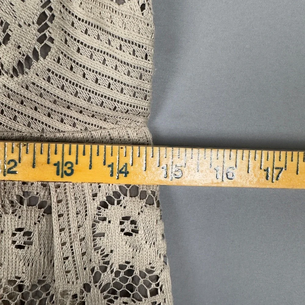 Free People‎ Rocco Lace Mini Dress Size 4 Cream Boho Crochet Open Back